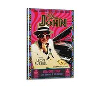 QZXV Elton John Rock N Roll - Tela artistica da parete per soggiorno, camera da letto, 50 x 75 cm, con cornice