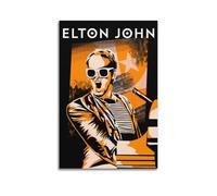 QZXV Elton John Rock N Roll - Tela artistica da parete per soggiorno, camera da letto, 50 x 75 cm, senza cornice