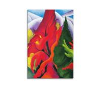 QZXV Georgia O'Keeffe artista modernista pittore "Alberi in autunno" Opere d'arte, poster su tela, decorazione artistica da parete per soggiorno e camera da letto, 50 x 75 cm, senza cornice, stile