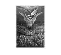 QZXV Poster su tela, motivo: La strada verso Gerusalemme di Gustave Dore, decorazione artistica da parete per soggiorno, camera da letto, 20 x 30 cm, senza cornice