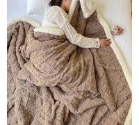 QZYGWCS Blanket, Fleece Blanket Throw for Sofa and Bed, Fuzzy Soft Warm Cozy Fluffy Wool for Chair, Couch, Travel(Brown,180 * 200cm)