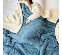 QZYGWCS Blanket, Fleece Blanket Throw for Sofa and Bed, Fuzzy Soft Warm Cozy Fluffy Wool for Chair, Couch, Travel(Blue,120 * 200cm)
