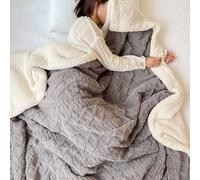 QZYGWCS Blanket, Fleece Blanket Throw for Sofa and Bed, Fuzzy Soft Warm Cozy Fluffy Wool for Chair, Couch, Travel(Gray,200 * 230cm)