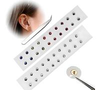 QZYGWCS Kit di Adesivi Auricolari Ear Seeds, Ear Seeds Monouso, Cerotto di Supporto per Lobi Auricolari, Kit di Agopressione Ear Seeds Multicondizione con Ear Seeds, Tabella Auricolare