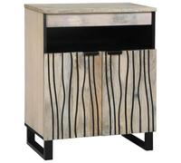 QZZCED Armadi e scaffali per riporre supporti in bianco e nero Credenza rettangolare con manico massiccio, stile rustico moderno con stoccaggio versatile
