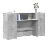 QZZCED Banco reception grigio calcestruzzo 180x50x103,5 cm con banco incorporato e ampio spazio di archiviazione per uffici aziendali, lobby di hotel e cliniche