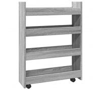 QZZCED Carrello portaoggetti stretto a 4 ripiani, grigio