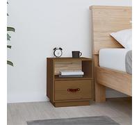 QZZCED Comodino in legno di pino massello con cassetto e vano aperto, mobile portaoggetti per camera da letto, design elegante e senza tempo per la decorazione della casa