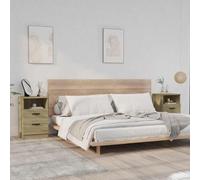 QZZCED Comodino moderno con 2 cassetti e 1 vano, ripiano in legno controlaccato, resistente all'umidità, mobile di stoccaggio per camera da letto, facile