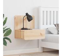 QZZCED Comodino tradizionale in legno di pino massiccio con cassetto, stile classico e montaggio a parete, 44 x 32,5 x 40 cm, per camera da letto elegante