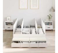 QZZCED Cornice per letto con cassetti bianchi, 236,5 x 120 x 31,5 cm, letto con contenitore integrato, mobile multifunzionale moderno per camera da letto, design minimalista