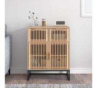 QZZCED Credenza classica in legno compensato con ante e cassetti, grande armadio con gambe in ferro stabile, espositore per la decorazione della casa, incluso manuale