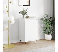 QZZCED Credenza in legno di ingegneria bianco Credenza in legno con 2 scomparti e porta, scaffale per organizzazione e decorazione della casa. 40 x 35 x 70 cm