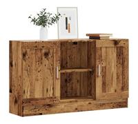 QZZCED Credenza in legno di ingegneria invecchiata nera credenza di stoccaggio moderna con 2 scomparti e porte per organizzazione della casa 120 x 30,5 x 70 cm