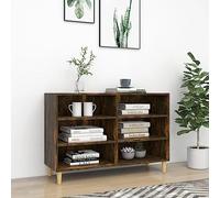 QZZCED Credenza scandinava con 6 ripiani e gambe in legno, mobiletto portaoggetti per libri e riviste, armadio multiuso per la decorazione della casa, scaffale robusto