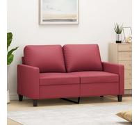 QZZCED Divano a 2 posti in similpelle rosso vino 120 cm, struttura metallica robusta e stabile, imbottitura spessa per il massimo comfort, resistente alle macchie e facile da pulire,