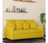 QZZCED Divano a 2 posti in velluto giallo 120 cm, struttura robusta in metallo, imbottitura spessa per il massimo comfort, design moderno e lussuoso per soggiorno, resistente