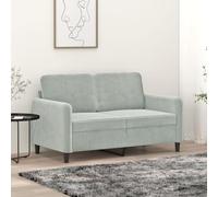 QZZCED Divano a 2 posti in velluto grigio chiaro 120 cm, struttura robusta in metallo e imbottitura spessa per il massimo comfort, design moderno per soggiorno e spazi