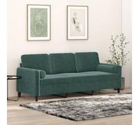QZZCED Divano a 3 posti 180 cm con cuscini in velluto verde scuro, struttura metallica robusta e fodere estraibili per soggiorno moderno e confortevole