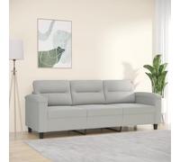 QZZCED Divano a 3 posti in tessuto di microfibra grigio chiaro 180 cm, struttura robusta e stabile con imbottitura spessa per il massimo comfort, design moderno e durevole per soggiorno