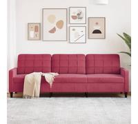 QZZCED Divano a 3 posti in velluto rosso rosso rosso 210 cm, struttura in metallo resistente e imbottitura spessa per il massimo comfort, design moderno per soggiorno e spazi