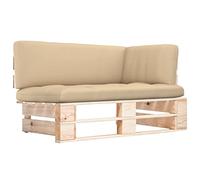 QZZCED Divano angolare da giardino in pallet in legno di pino, con cuscino incluso, resistente alle intemperie e a bassa manutenzione, per patio, terrazza o soggiorno, design modulare