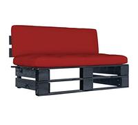 QZZCED Divano centrale da giardino in pallet in legno di pino impregnato, resistente alle intemperie e a bassa manutenzione, con cuscino incluso per patio o soggiorno