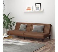 QZZCED Divano letto 2 posti in pelle sintetica marrone - comodo e funzionale per piccoli spazi, struttura solida in legno, rivestimento morbido e facile da pulire, ideale per soggiorno