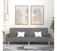 QZZCED Divano letto 2 posti, tessuto grigio chiaro, convertibile e pieghevole, per piccoli spazi, struttura in legno massello, rivestimento morbido e traspirante, ideale per soggiorno, ufficio