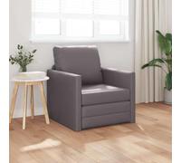 QZZCED Divano letto da pavimento, grigio, 74 x 77 x 81 cm, in similpelle convertibile e multifunzionale, per piccoli spazi, con design moderno e consistenza morbida, ideale per soggiorni