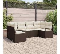 QZZCED Divano modulare esterno per sei persone con stoccaggio, mobile da giardino moderno in polyrattan e acciaio, set di 6 cuscini per terrazza o patio, design flessibile