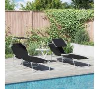 QZZCED Lettino da esterno pieghevole con schienale regolabile e struttura in acciaio sostenibile per giardino o terrazza | Design moderno e pieghevole per spazi esterni | facile montaggio