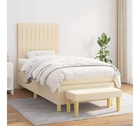 QZZCED Letto a molle con testiera regolabile e materasso a molle insacchettate per il massimo comfort e sostegno, include protezione e panca multifunzione, ideale per dormire in bocca in basso