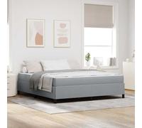 QZZCED Letto tipo Box Spring con materasso a molle insacchettate, telaio in legno lavorato e gambe a palo, grigio chiaro e nero, 180 x 200 cm, per camera da letto per adulti, design moderno