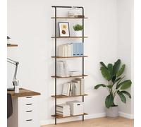 QZZCED Libreria in legno antico 60 x 24 x 203 cm con struttura in acciaio resistente, design moderno e ampio spazio per organizzare la tua casa o ufficio,