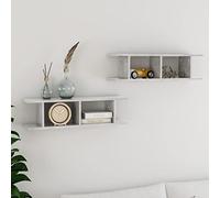 QZZCED Mensola da parete 2 pz compensato grigio cemento 75x18x20 cm, scaffale cubi robusto con montaggio invisibile per soggiorno e camera da letto, stoccaggio decorativo
