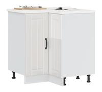 QZZCED Mobile basso angolo da cucina Lucca ad alta luminosità bianco, mobile base ad angolo per ottimizzare lo spazio con ampio stoccaggio, materiale stabile e durevole in legno