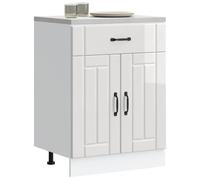 QZZCED Mobile basso da cucina Lucca bianco ad alta luminosità, mobile base con ampio spazio di stoccaggio, materiale in legno ingegneristico resistente all'umidità e alla deformazione,