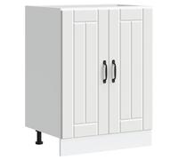 QZZCED Mobile basso Lavandino Lucca compensato bianco con ampio stoccaggio e porte pratiche, struttura stabile resistente all'umidità, gambe regolabili per una facile facilità