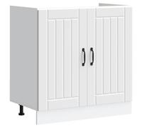 QZZCED Mobile basso Lavandino Lucca compensato bianco, mobile base da cucina con ampio spazio di archiviazione, materiale stabile e durevole resistente all'umidità,