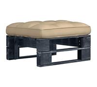 QZZCED Ottomano da giardino con pallet in legno di pino impregnato, cuscino incluso per patio e terrazza, resistente alle intemperie e a bassa manutenzione, divano modulare