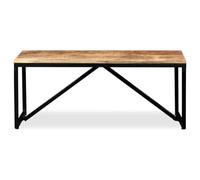 QZZCED Panca in legno massiccio di mango, 110 cm | Design rustico, gambe stabili, facile montaggio, venature uniche del legno