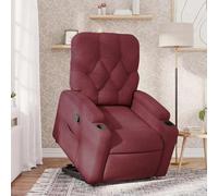 QZZCED Poltrona reclinabile elevabile in tessuto rosso rosso rosso poltrona reclinabile con sollevamento elettrico e funzione manuale, comoda e stabile per il riposo