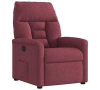 QZZCED Poltrona reclinabile in tessuto rosso rosso poltrona reclinabile elettrica con funzione automatica e seduta comoda