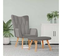 QZZCED Poltrona Relax con poggiapiedi in tessuto grigio taupe Poltrona di relax moderna con struttura stabile e imbottitura confortevole