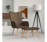 QZZCED Poltrona Relax con poggiapiedi Tessuto marrone Poltrona Relax moderna con struttura stabile e imbottitura confortevole