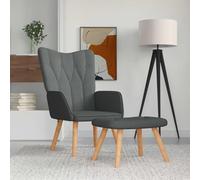 QZZCED Poltrona Relax con Sgabello Tessuto Grigio Scuro Poltrona Relax Moderna con Struttura Stabile e Imbottitura Confortevole