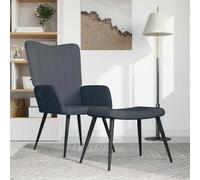 QZZCED Poltrona Relax con Sgabello Velluto Grigio Scuro Poltrona Relax imbottita con struttura in acciaio per la decorazione della casa