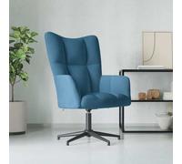 QZZCED Poltrona Relax in Velluto Blu Poltrona Relax Girevole a 360° con Struttura Acciaio e Base Croce per Massimo Comfort