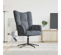 QZZCED Poltrona Relax in Velluto Grigio Scuro Poltrona Relax Girevole a 360° con Struttura Acciaio e Base Croce per Massimo Comfort